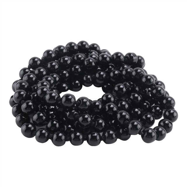 Fashion Faux Pearl Long Sweater Chain Necklace--black