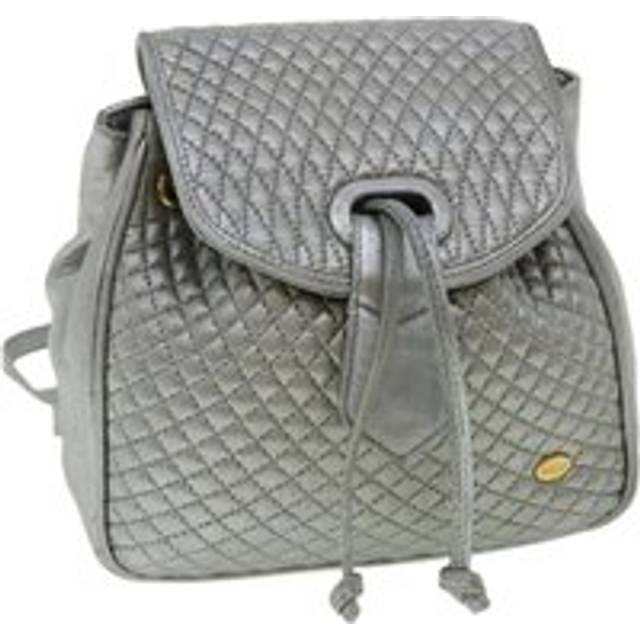Womens Preloved Quilted Leather Backpack TLABDAM3396 Wo - Silver - Grey - One Size
