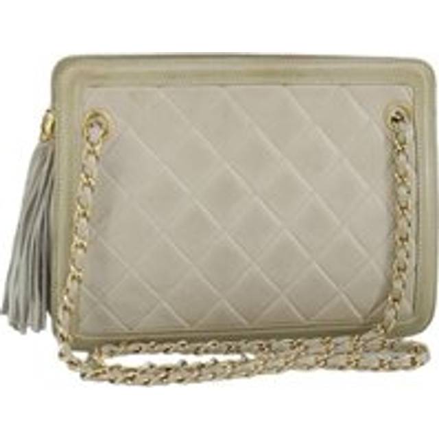 Womens Preloved Classic Flap Bag Beige Quilted Lambskin Wo Shoulder Bags - One Size