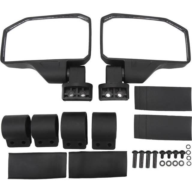 2PCS Rear View Mirrors Wide View Clear Vision Adjustable Black Side Mirror Set for ATV UTV