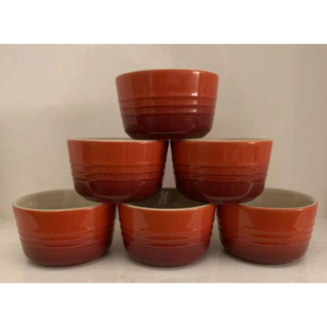 Le creuset 100ml round ramekins set of 6 - cerise (new)