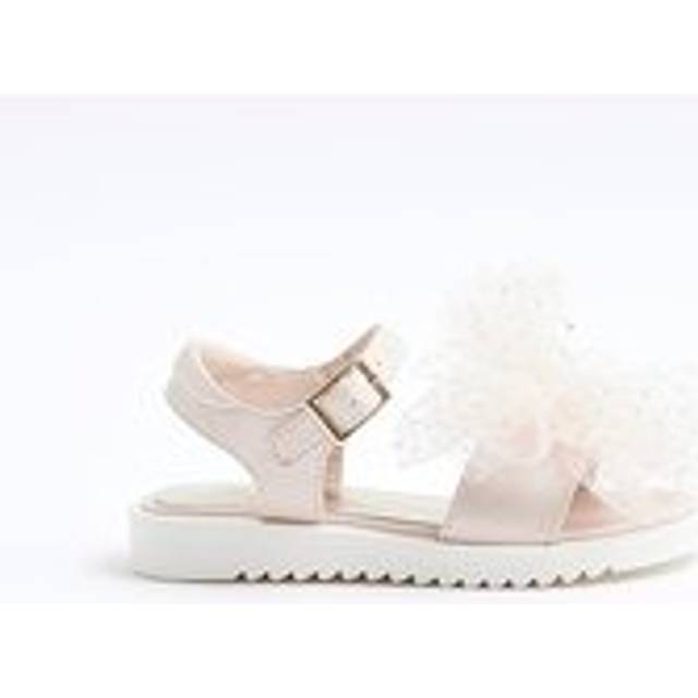 River Island Mini Girls Pink Organza Flat Sandals - c7