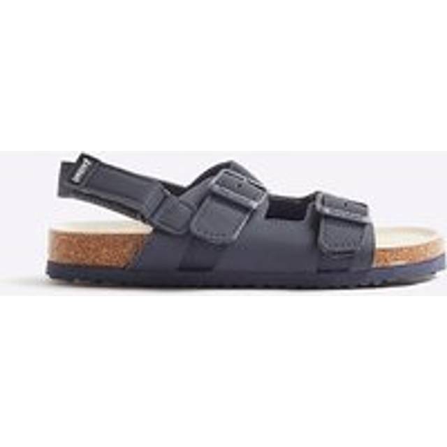 River Island Boys Navy Buckle Corkbed Sandals - c11