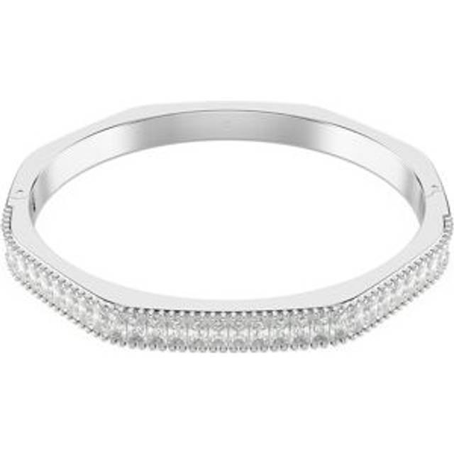 Swarovski Matrix Rhodium Plated Baguette Cut Octagonal Bracelet - Silver - 17cm