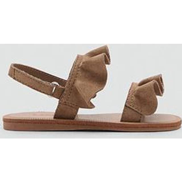 Mango Sandals With Ruffle Straps - Brown