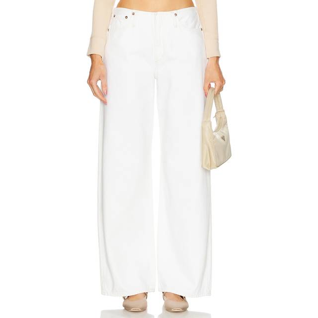 AGOLDE Lex Low Slung Baggy in Milkshake - White. Size 30 (also in 25, 26, 27, 28, 29, 31, 32). (30)
