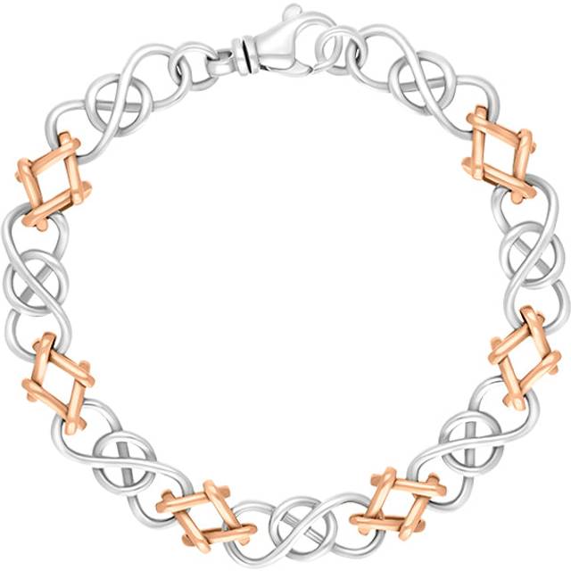 9ct Rose Gold Sterling Silver Celtic Knot Handmade Bracelet