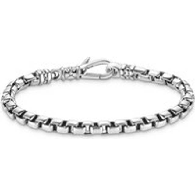 THOMAS SABO Rebel Silver Blackened Box Chain Bracelet - silver