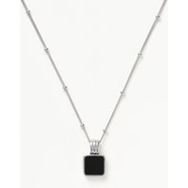 Lucy Williams Square Onyx Necklace | Sterling Silver/Black Onyx