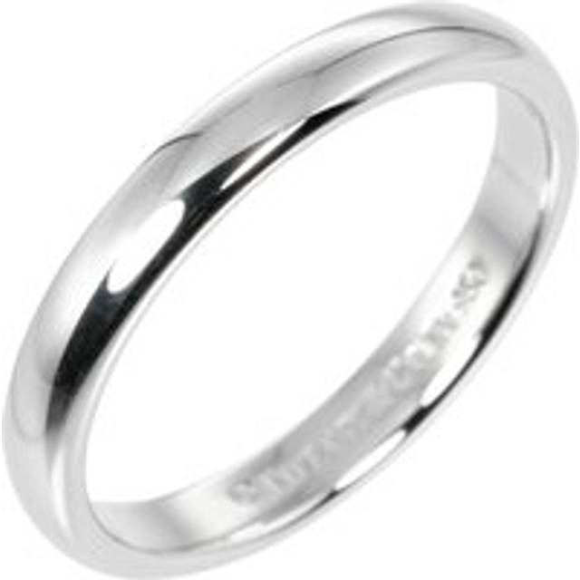 Womens Preloved Classic Band Ring 3mm Platinum Wo - Silver - Grey - One Size