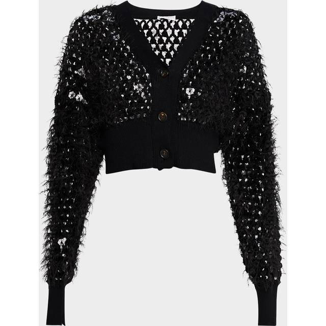 Mosaic 3D Net Cropped Cardigan - C101 BLACK