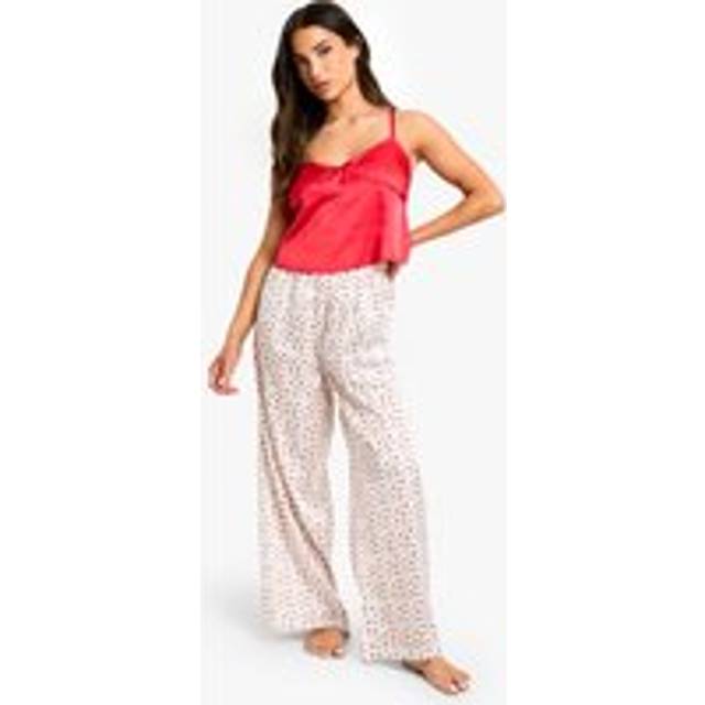 Womens Petite Cherry Print Cami Top & Trousers Pyjama Set - Red - 8