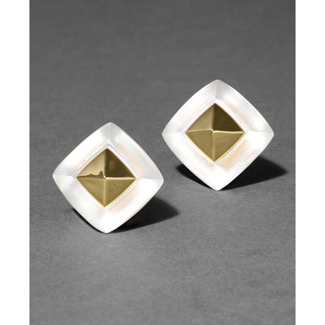 Alexis Bittar Luminous Lucite Armor Post Earring- in Silver | Statement Jewelry from Alexis Bittar (One Size)