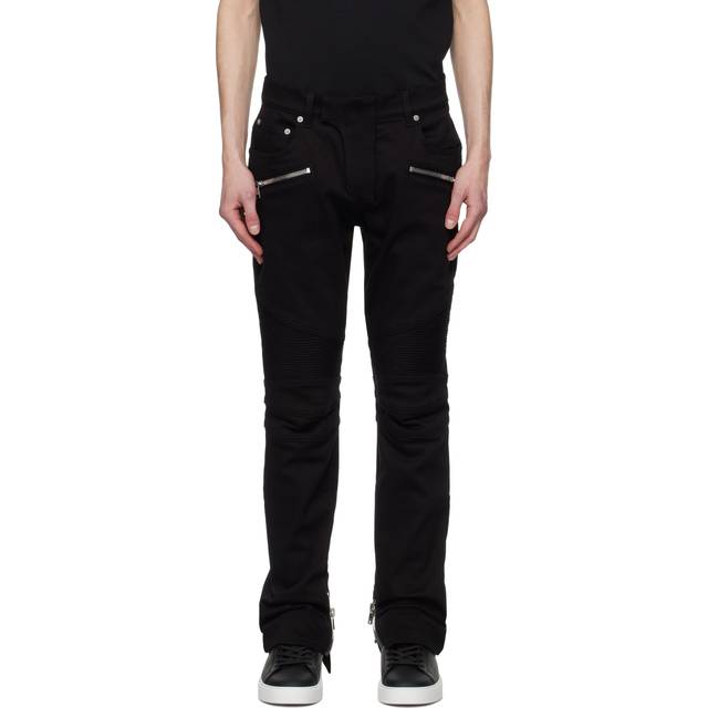 Balmain Black Slim-Fit Biker Jeans - 0PA NOIR - WAIST US 32