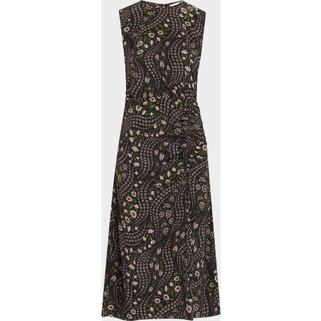 Viviana Floral Silk Midi Dress - BLACK MULTI - 10