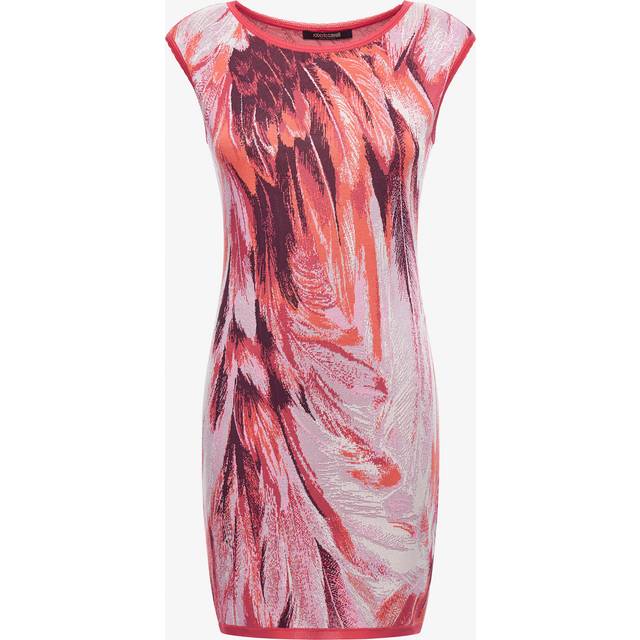 Roberto Cavalli Plumange Print Mini Dress - Female Dresses Fuchsia
