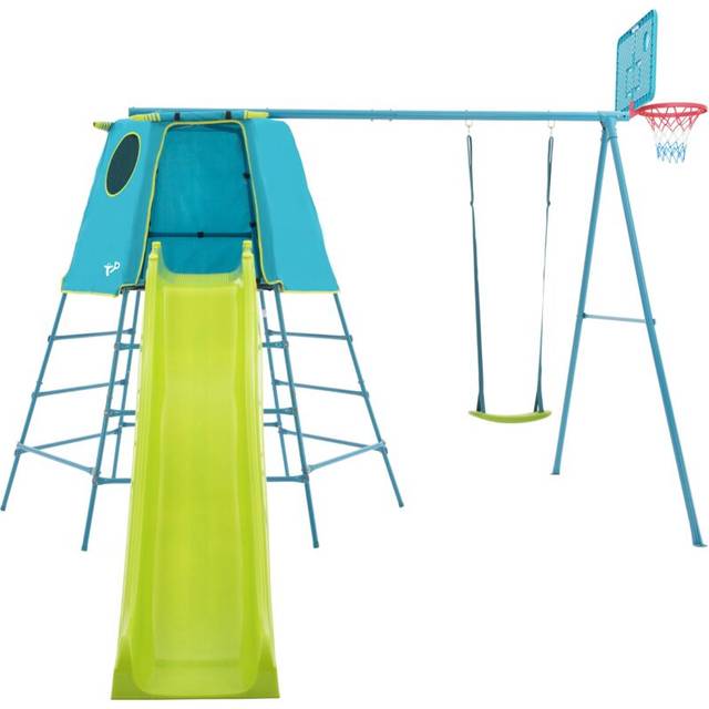 TP Explorer Metal Climbing Frame Set with Ripple Slide & Basketball Hoop