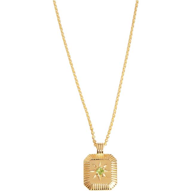 August Birthstone Pendant Necklace | 18ct Gold Vermeil/Peridot