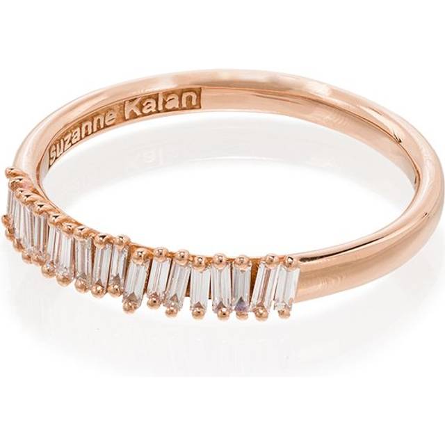 Suzanne Kalan - 18kt rose gold Half Eternity diamond ring - women - 18kt Rose Gold/White Diamond - 5 1/2 - Pink