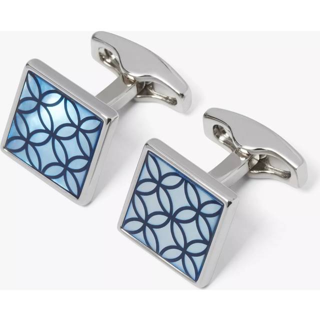 Simon Carter Geo Petal Cufflinks, Light Blue