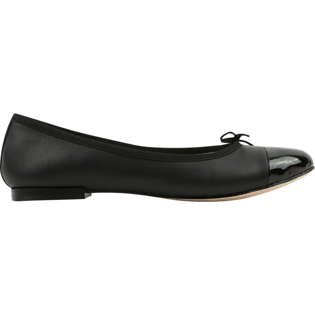 Repetto Black Flora Bi-Material Ballerina Flats - 410 Noir - FR 37
