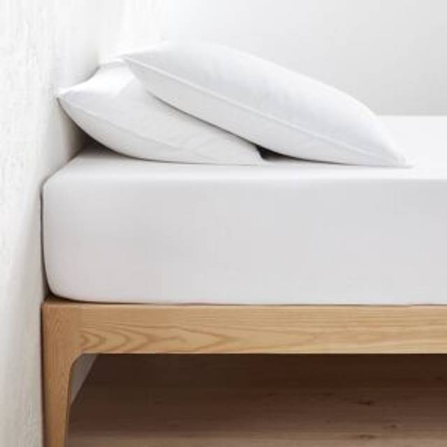 Scenario 30cm Plain Washed Cotton Fitted Sheet - White - KING (160X200cm)