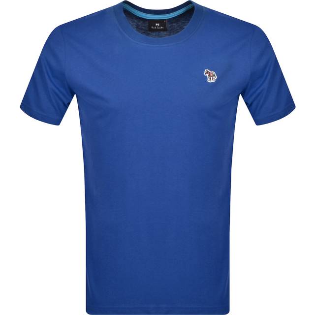 PS Paul Smith Mens Organic Cotton Zebra T-Shirt - Colour: 44K Petrol Blue - Size: Medium