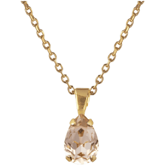 Petite Drop halsband light silk - Light silk / Guld (8 x 5 mm, L: 50 cm)