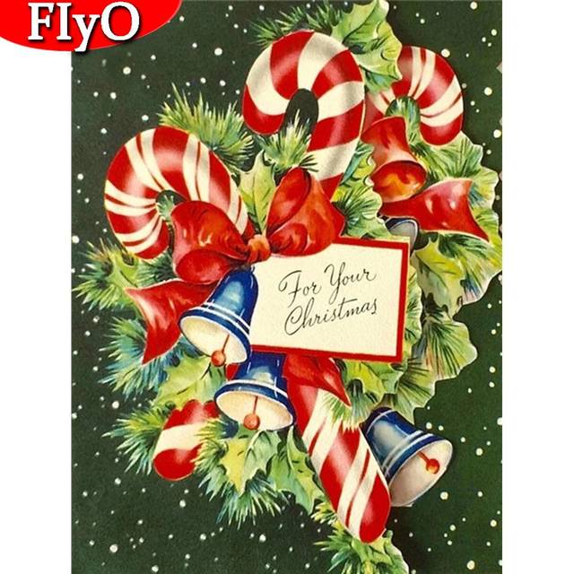 Full Square Round Diamond Painting Christmas Bell Diamond Embroidery Cartoon Picture Of Rhinestone Craft Kit Full Round (20X30CM)