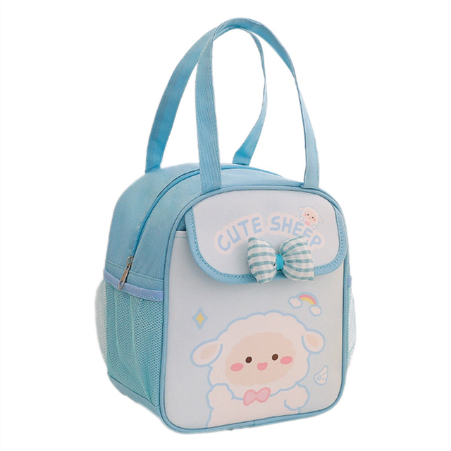 Kawaii Lunch Bag for Girls Cute Box Hot/Cold Work Blue