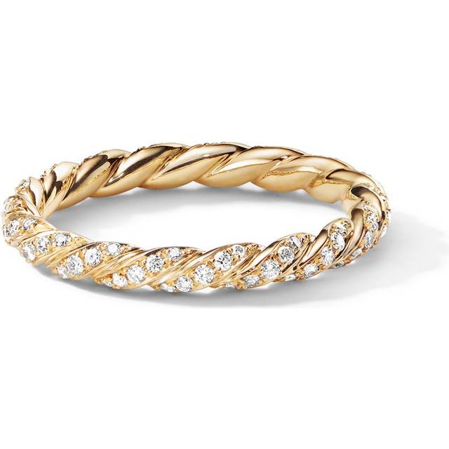 David Yurman - 18kt yellow gold Pavé Petite diamond band ring (2.8mm) - women - Diamond/18kt Yellow Gold - 7