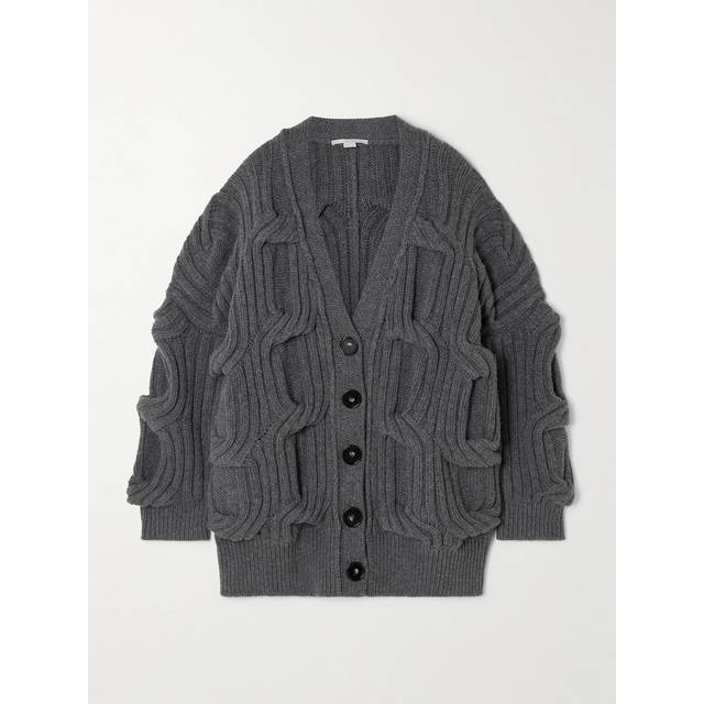 Stella McCartney - Falabella Cable-knit Wool Cardigan - Gray - x small