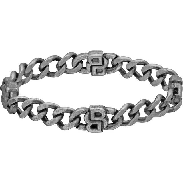 BOSS Men's Double B Absolute Curb Chain Bracelet, Grey