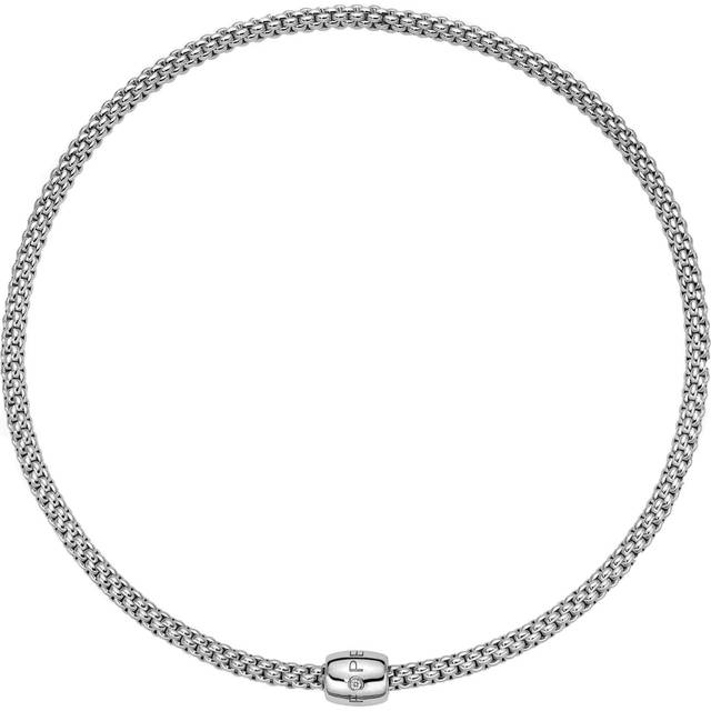 Fope Solo 18ct White Gold 0.03ct Diamond 43cm Necklace