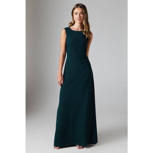 Teen Coast Cowl Back Satin Bridesmaid Maxi Dress - Green - 14-15 yrs