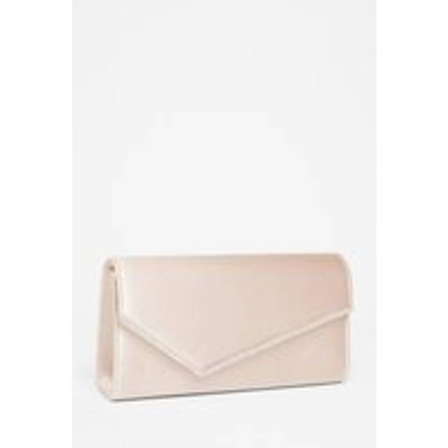 Womens Off White Diamante Envelope Clutch - Tan - One Size