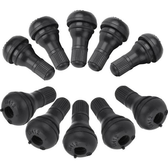 10Pcs Car Auto TR412 Wheel Snap In Tire Tyre Valve Stem Dust Cap Rubber Valve