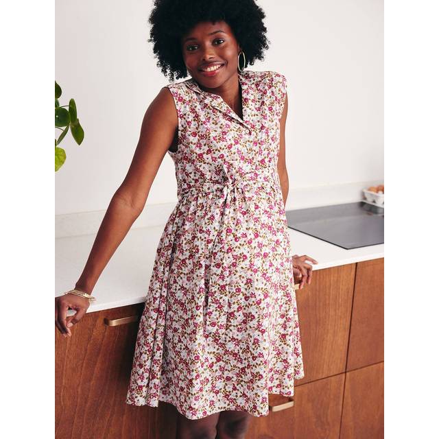Sleeveless Shirt Dress, Maternity & Nursing rose
