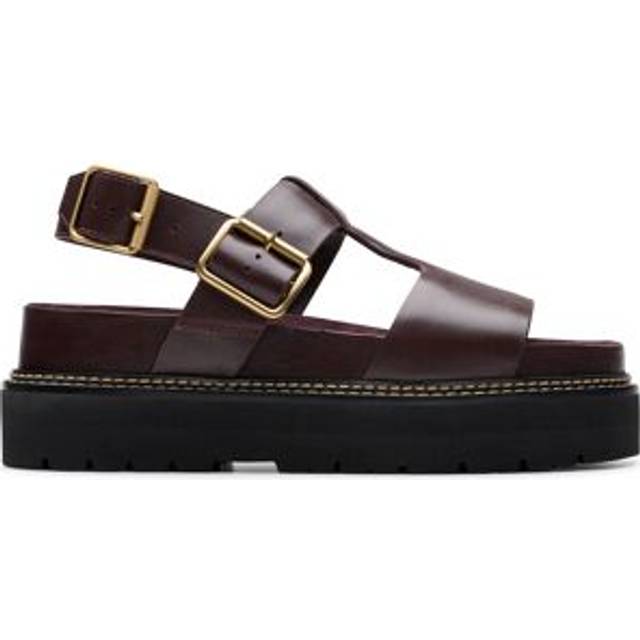 Clarks Orianna Sky Leather Women's Slingbacks Sandals - Wine - UK 7