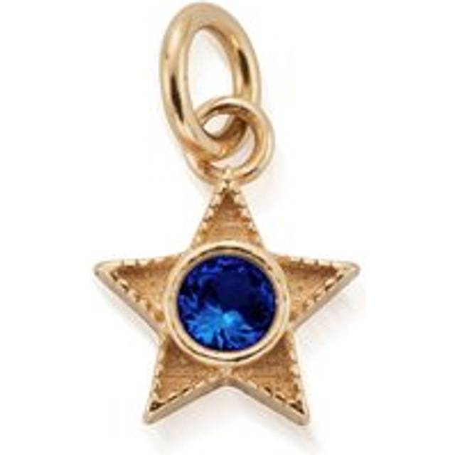 ChloBo Gold Plated December Tanzanite CZ Birthstone Mini Star Pendant For Women - gold