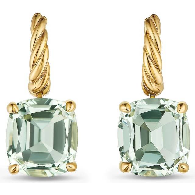 David Yurman - 18kt yellow gold Marbella™ prasiolite drop earrings - women - 18kt Yellow Gold/Green Prasiolite - One Size
