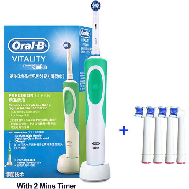 Oral B Electric Toothbrush 2D Rotary Vibration Clean Charging Tooth Brush Cross Action Bristle Oral Care 4 Gift