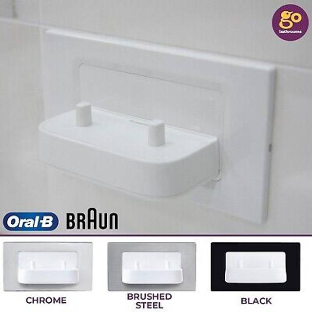 Dual electric toothbrush in wall charging station for oral b & braun | 4 colours