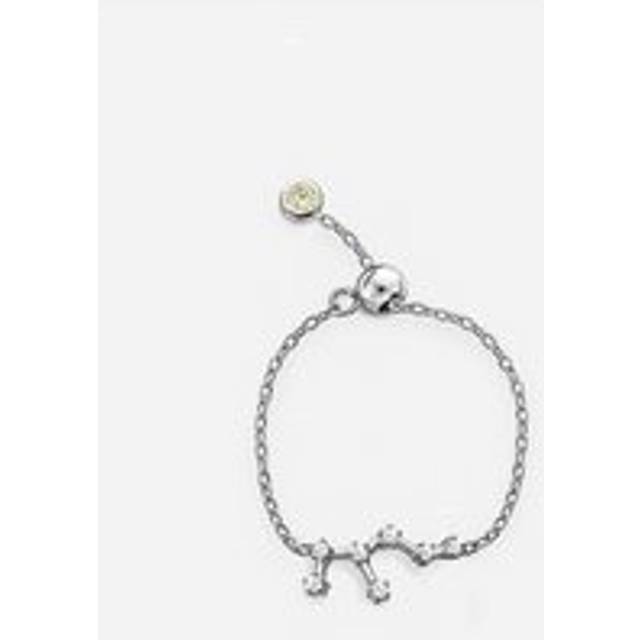 Womens Sterling Silver Adjustable Ring With Leo Zodiac Constellation - Grey - One Size