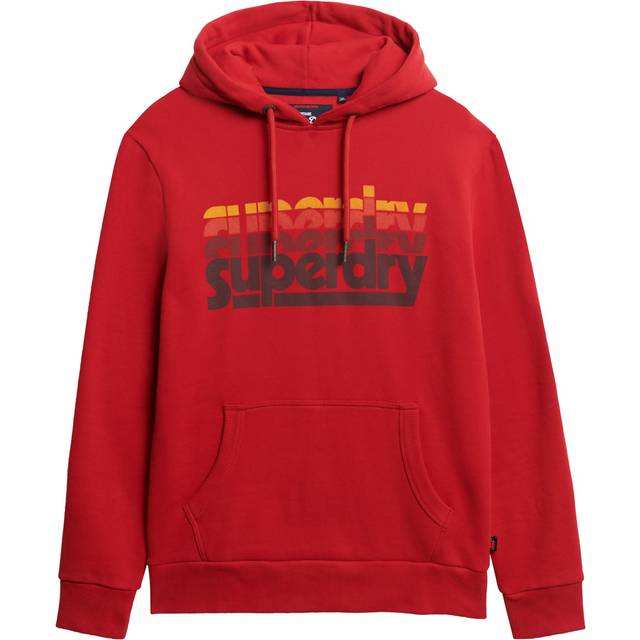 Superdry Herren Stacked Hoodie Rot - Größe: Xxl