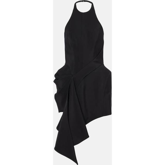 Mugler Asymmetric draped minidress - black (UK 12)