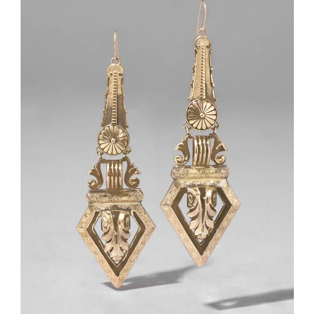 Alexis Bittar Antique Victorian 1800S 14K Fill Ornate Earrings in Gold  | Statement Jewelry from Alexis Bittar (One Size)