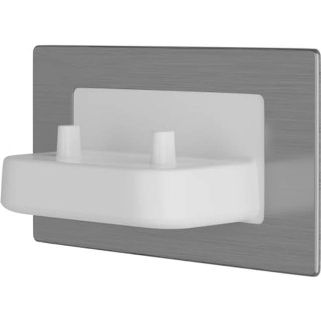 ProofVision In-Wall Electric Toothbrush Charger | Brushed Steel | Metal | 89mm x 162mm x 93.5mm