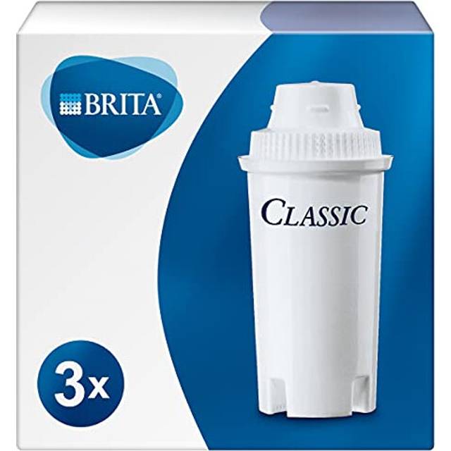 Classic replacement water filter cartridges, reduce chlorine, limescale and impurities - 3 pack