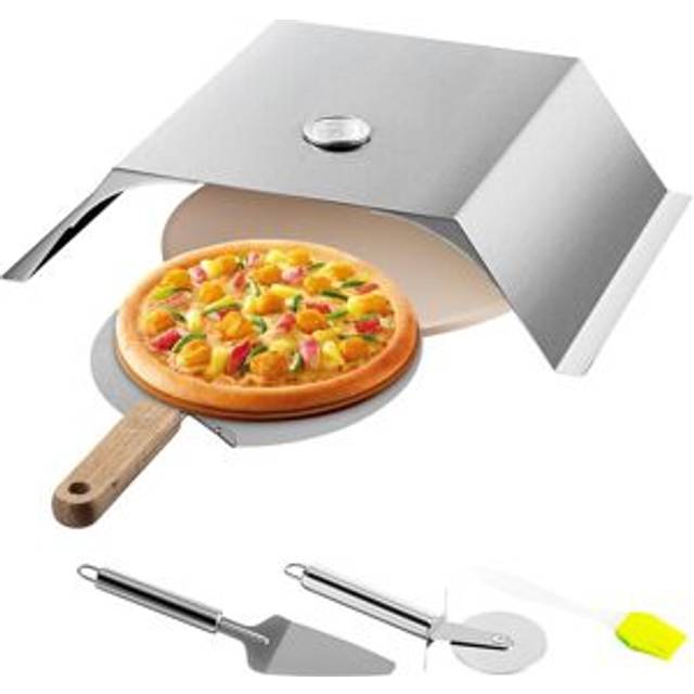VEVOR Pizza Oven Kit, Stainless Steel Grill Pizza Oven, Pizza Maker Kit for Most 22" Charcoal Grilll, Grill Pizza Oven Kit Including Pizza Chamber, 13" Round Pizza Stone, 10 x 11.8 inch Pizza Peel